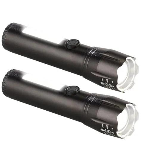 PEARL Stablampe: 2er-Set 2in1-Akku-LED-Taschenlampen mit COB-LED-Arbeitsleuchte (Taschenlampe USB, Mini-Taschenlampe USB, aufladbar)