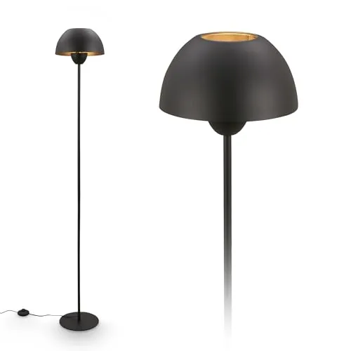 Elegante Stehlampe mit Kabelschalter E27, 156,5 cm Schwarz von Briloner