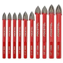 Fliesenbohrer Set 10er 6mm*4 8mm*2 10mm*2 12mm*2 Dreikantschaft