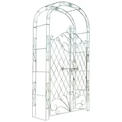 CLP Spalier Melissa - Eleganter Rosenbogen mit Tor, handgefertigt aus robustem Eisen. Ideal für Kletterpflanzen und ein Blickfang in jedem Garten. Hohe Stabilität und Langlebigkeit durch spezielle Beschichtung.