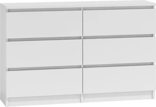 CDF Kommode Malwa M6 120| Farbe: Weiß | Schrank für Dokumente, Kleinigkeiten | Ideal für Wohnzimmer, Schlafzimmer, Kinderzimmer, Jugendzimmer und Büro | 6 geräumige Schubladen