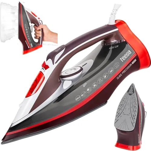 Teesa SLIDE PRECISION 3000 Dampfbügeleisen, rot-weiß-grau in schwarz von Teesa