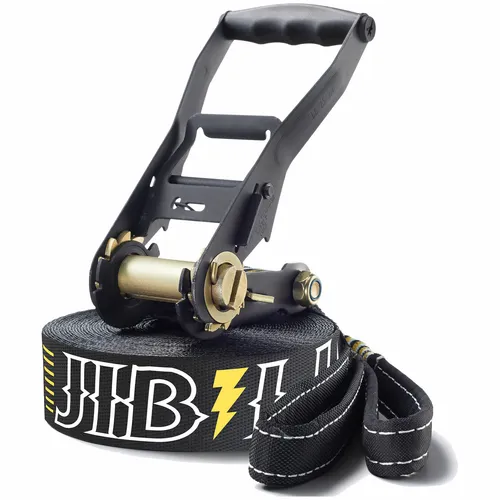 Gibbon Jibline Treewear 15m Slacklineset - Schwarz - Slacklines für spannende Balance-Übungen, inklusive umweltfreundlichem Treewear-System zum Schutz der Bäume.