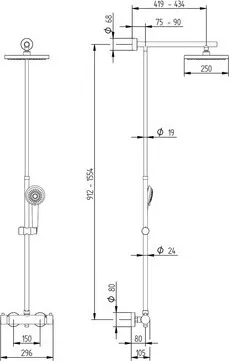 Duschsäule Schulte Classic ExpressPlus eckig Edelstahl EP9641 90 - Duschköpfe & -brausen mit großem Tellerkopf für ein entspannendes Regenduschen-Erlebnis. Das 38 °C Sicherheits-Thermostat sorgt für konstante Wohlfühltemperatur ohne Überraschungen.
