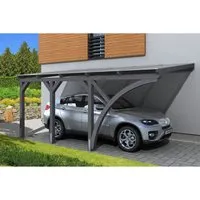 SKAN HOLZ Eifel Einzelcarport mit Einfahrtsbogen - Robuster Carport 300 x 541 cm mit Pultdach, ideal für den Schutz Ihres Fahrzeugs und aus hochwertigem Holz gefertigt.