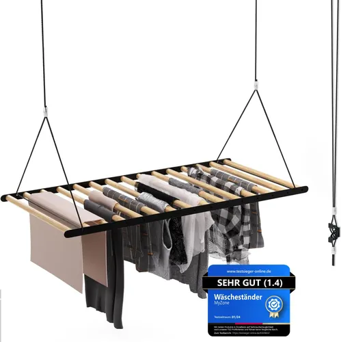 MyZone Decken-Wäscheständer, platzsparend und ausziehbar, 115x60cm