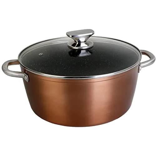WECOOK! Professional 20 cm Hoher Kochtopf mit Glasdeckel in kupfer von WECOOK!