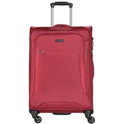 d&n Travel Line 6400 4-Rollen Trolley 68 cm rot - Trolley in leuchtendem Rot, mit 4 leisen Rollen für müheloses Reisen und viel Platz für Ihr Gepäck.
