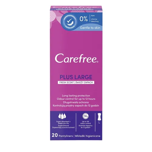 Carefree Plus Hygiene-Einlagen, großer Frischeduft, 20 Stück