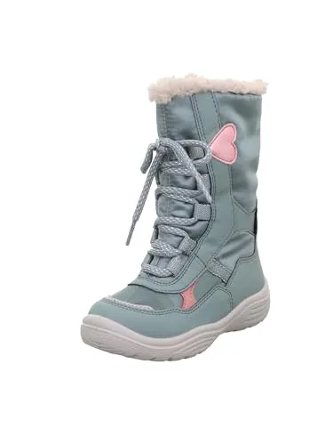 Superfit Mädchen Crystal Schneestiefel, Hellgrün Rosa 7500, 32 EU Schmal - Wanderschuhe, wasserdicht und atmungsaktiv mit GORE-TEX Futter, ideal für winterliche Abenteuer. Praktisch: herausnehmbare Einlegesohle und Innenzipp für einfaches An- und Ausziehen.