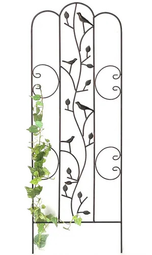 DanDiBo Rankhilfe Metall mit Vögel – Freistehendes Blumengitter 110 cm - Spaliere für Kletterpflanzen, dekoratives Design mit Vögeln, ideal für Garten und Balkon, robustes Metall für langfristige Nutzung.