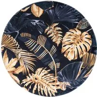 SANILO Badteppich rund Golden Leaves 80 cm in gold von Sanilo