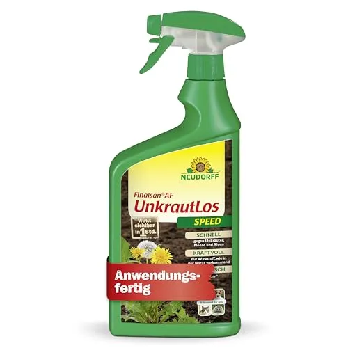 Neudorff Finalsan AF UnkrautLos Speed – Schnell wirkender Unkrautvernichter gegen Unkraut, Moos und Algen. Wirkt in 1 Stunde, anwendungsfertig, 1 Liter