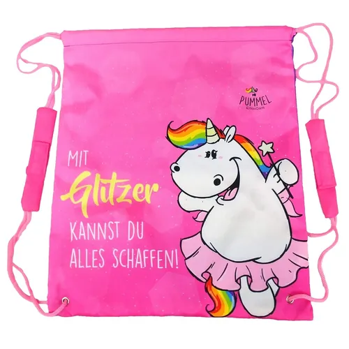 Pummel & Friends Turnbeutel Pummelfee Glitzer Sportbeutel mit Kordelzug 40x35 cm