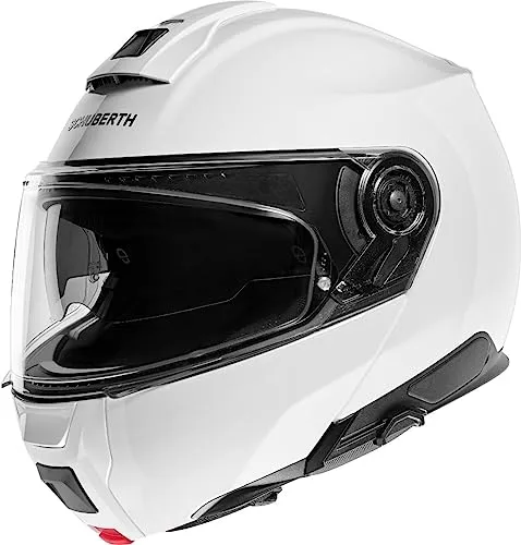 SCHUBERTH C5 Klapphelm weiß, 61 - Motorradhelm mit innovativer Aerodynamik, ideal für Touren- und Sportfahrer. Ausgestattet mit integriertem Kommunikationssystem SC2 und optimalem Komfort dank nahtloser Innenausstattung.