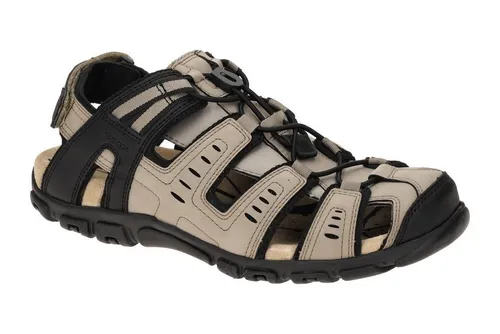 Geox UOMO SANDAL STRADA C Sandale - Wanderschuhe mit Klettverschluss und gepolstertem Lederfußbett für optimalen Komfort – ideal für Outdoor-Abenteuer und Sommertage.
