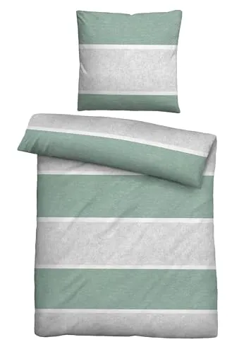 Biberna Melange Flanell-Wendebettwäsche 135x200 cm in braun von biberna