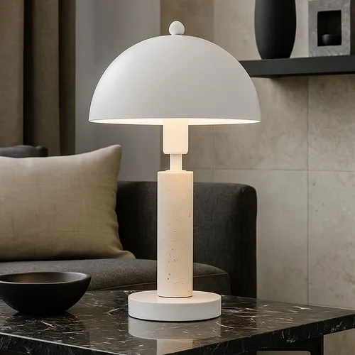 Tischleuchte Beistellleuchte Travertine Stein von Globo