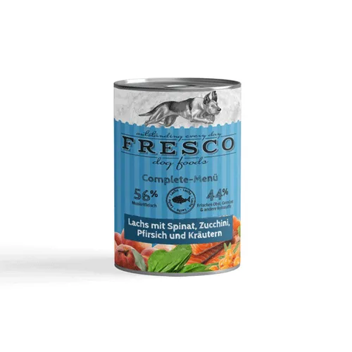 FRESCO Complete-Menü Lachs mit Spinat usw. haltbare BARF, 1x400g