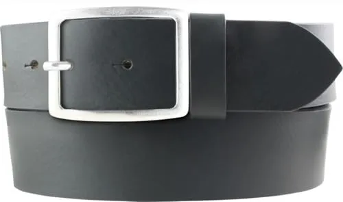 BELTINGER Jeansgürtel aus Vollrindleder mit Doppel-Schnalle 4,5 cm | Leder-Gürtel für Damen 45mm | Breiter Ledergürtel | Dunkelgrau 95cm