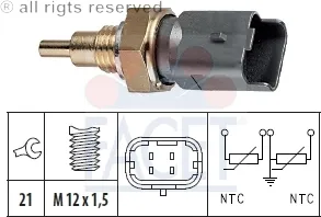 Facet Sensor, Kühlmitteltemperatur Made in Italy - OE Equivalent 7.3286