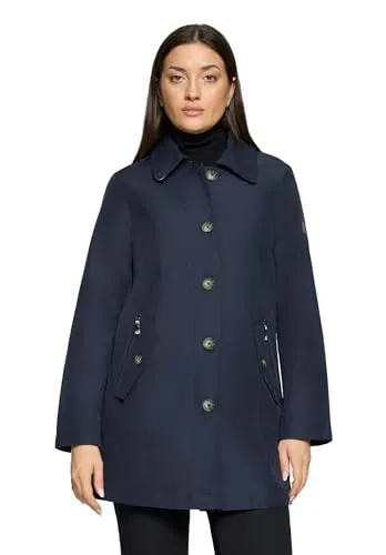 Betty Barclay Damen Sommerjacke mit Kapuze 44, Dunkelblau - Moderne A-Linie Sommerjacke mit praktischer Kapuze. Ideal für wechselhaftes Wetter und vielseitig kombinierbar. Gesamtlänge: 82 cm, optimal für einen lässigen Look.