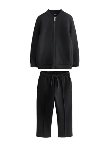 NEXT Jungen Edle Jersey-Bomberjacke und Jogginghose im Set New Black 170