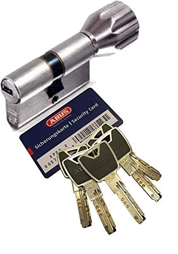 ABUS XP20S KXP20S Knaufzylinder Länge Z30/K30mm K=Knaufseite, mit Sicherungskarte und 5 Schlüssel mit Design-Clip, mit SKG** Bohrschutz