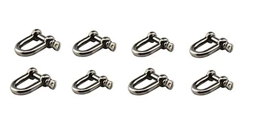 Edelstahl D-Ring-Form M8 Schäkel Heavy Duty Lastheber Klemme für Kette Marine Schnalle 8 Stück 304
