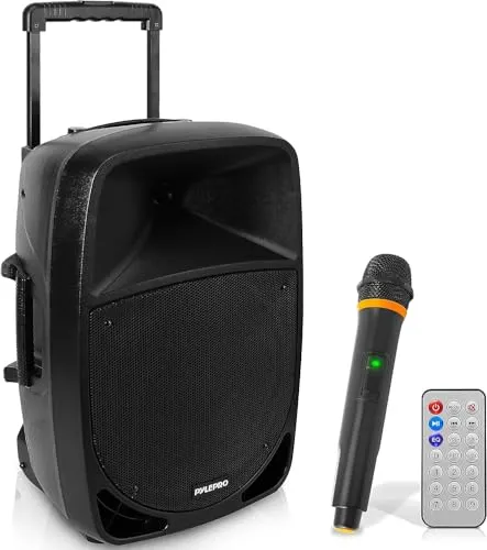 Pyle PA Musikbox - Tragbare Karaoke Maschine mit 12'' Subwoofer - PA Komplettset mit 1200W Leistung, Bluetooth und wiederaufladbarem Akku. Perfekt für Partys und Karaoke mit kabellosem Audio-Streaming und vielseitigen Anschlussmöglichkeiten.