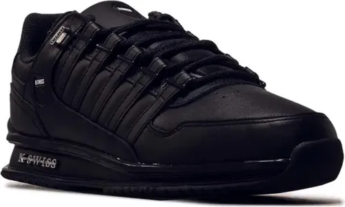 K-Swiss Herren Rinzler Sneaker, Schwarz, 41 EU - Herren-Sneaker mit robustem Lederobermaterial, ideal für Komfort und Stil im Alltag.