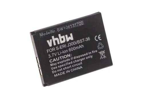 vhbw Smartphone-Akku Ersatz für Baugleiche Originalteilebezeichnung Sony BST-36 für Mobilfunk (600mAh, 3,7V, Li-Ion) 600 mAh