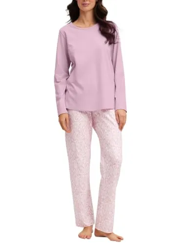 CALIDA Graphic Nights Pyjama Damen Fragrant Lilac 40-42 von CALIDA