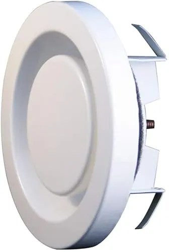 Tellerventil Ø 80 100 125 150mm ZULUFT ABLUFT Anemostat Deckenventil Edelstahl (Abluft AEE (Pulverbeschichtet weiß), 125 mm)