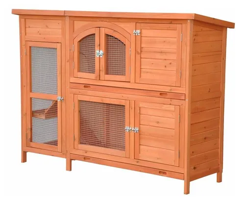 nanook Kaninchenstall XXL - Wetterfester Hasenstall für 2 Hasen, großzügige 145 cm Breite, einfache Reinigung und sicherer Volierendraht