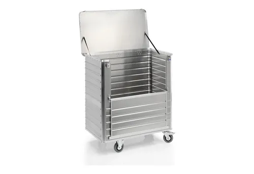 Gmöhling Kastenwagen mit Deckel und abklappbarer Längswand D 3508 - Kastenwagen für effizientes Be- und Entladen, 1050l Volumen, robust und leicht, ideal für Industrie, Krankenhaus und Gastronomie. Made in Germany.