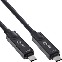 InLine® USB 3.2 Gen.2 AOC Kabel - 8K60Hz, 60W, 5m - USB-Kabel mit USB-C Stecker, unterstützt 8K@60Hz und HDR10 für höchste Bildqualität. Perfekt für professionelle AV-Anwendungen und langer Reichweite ohne Qualitätsverlust.