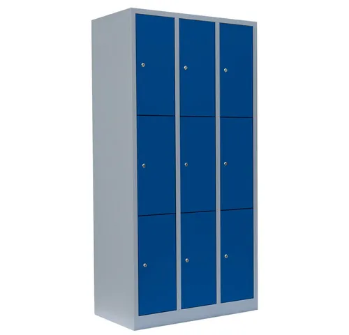 Steelboxx Fächerschrank 9 Fächer - Vielseitiger Wertfachschrank mit 9 Fächern, ideal für Umkleideräume und Sozialräume. Komplett verschweißt und montiert, keine Montage erforderlich - sofort einsatzbereit!