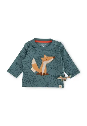 Sigikid Baby-Jungen WILD Fox Langarmshirt, Ozeangrün, 80 von sigikid