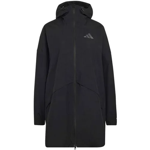 adidas Terrex Multi 2 Layer Climaproof Regenparka schwarz L - Robuster Regenparka für Damen von adidas Terrex, ideal für Wandern und Reisen. Mit verstellbarer Kapuze und CLIMAPROOF Technologie schützt er zuverlässig vor Regen und bietet gleichzeitig Bewegungsfreiheit.