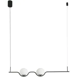 LE VITA Schwarze Hängeleuchte - Moderne Hängeleuchte aus mattschwarzem Stahl und Glas, ideal für stilvolle Wohnräume. Inklusive fest verbautem LED-Modul mit warmweißem Licht (2700K) für eine angenehme Atmosphäre.