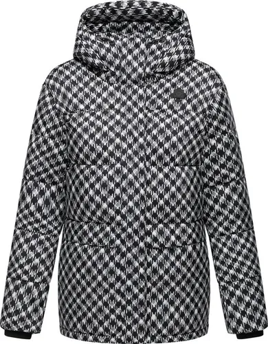 Ragwear Steppjacke Damen mehrfarbig gemustert, XS 751368-0007-09960 - Funktionsjacken mit modischem Hahnentritt-Muster, gerade Schnitt und verstellbarer Kapuze für stylische Winter-Looks.