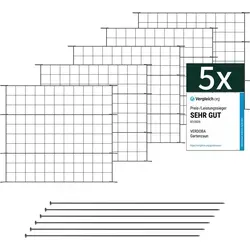 Teichzaun Gartenzaun Hundezaun - Metall Gitterzaun Set, anthrazit, erweiterbar - Flexibler Metall Gitterzaun für Teich- und Beet-Schutz, auch als Hundezaun nutzbar. Einfacher Aufbau und im Boden fixierbar. Erhältlich in verschiedenen Set-Größen und Farben.