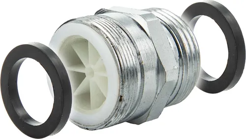 tecuro Aufnahme Adapter Übergangsstück M28 x 1 AG mit Strahlregler x 3/4 Zoll AG, MS hochglanzverchromt