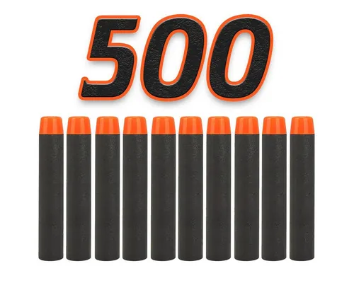 König Design Nerf Pfeile - 500 Stück für N-Strike Elite Blasters - 500 Nachfüll-Darts aus sicherem Schaumstoff, optimiert für Distanz und Genauigkeit. Ideal für spannende NERF-Spiele und immer genügend Munition zur Hand. Für Kinder ab 14 Jahren, mit Aufsicht empfohlen.