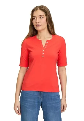Betty Barclay Damen Basic Shirt mit Knöpfen 40, Poppy Red von Betty Barclay
