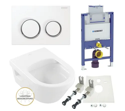 GEBERIT Vorwandelement WC mit Spülkasten 82/98 cm & V&B WC - Komplettset für die einfache Montage: inkl. Geberit Vorwandelement, WC von Villeroy & Boch und Schallschutz-Set. Ideal für Trockenbau und raumhohe Installationen.