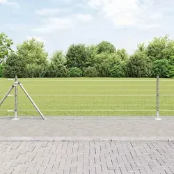 Maison Exclusive Zaun mit Pfosten Silber 0,4 x 50 m