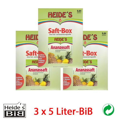 Ananas-Saft, 3 x 5 Liter-BiB - 3er-Pack