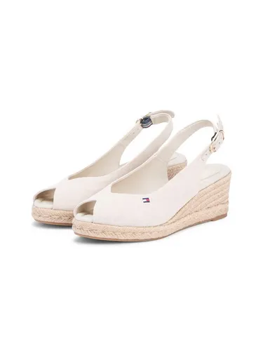 Tommy Hilfiger Damen Mid Wedge Espad Slingback Fw0fw09228 – Bequeme Keil-Espadrilles in Beige - Stylische Keil-Espadrilles für Damen, ideal für den Alltag. Mit ihrem zeitlosen Design bieten sie Komfort und Eleganz für jeden Anlass.